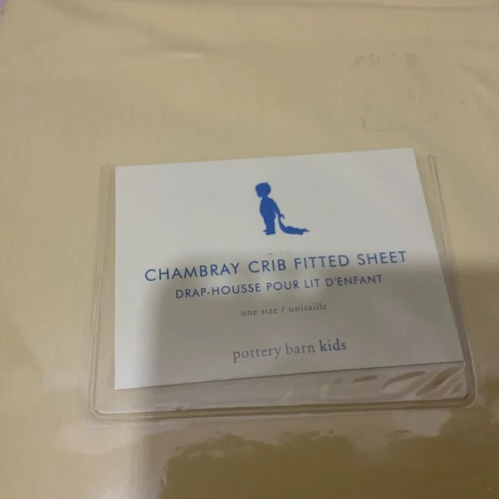 Pottery Barn Kids Chambray Crib Sheet  New
